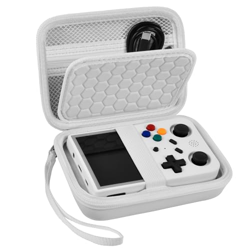 PAIYULE Travel Case Compatible with RG353V RG353VS R36S Retro Handheld Game Console Handheld Emulator Storage Holder Organizer Android Game Console Carrying Bag Box Only White - Image 1