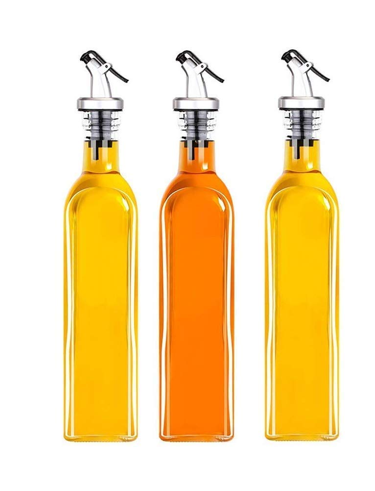 KIDINGTON hub Oil Vinegar Dispenser Gravy Boat Kitchen Oil Bottle LeakProof Soy Sauce Vinegar Storage Oil BottleOil Dispenser for Kitchen500 ml Bottle3 Pcs - Image 1