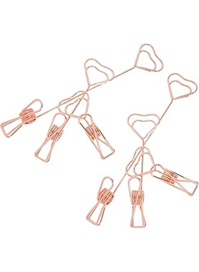 Rose Gold Heart Shaped Metal Memo Holders Card Clips Set of 6 Office Home Organizer - Image 1