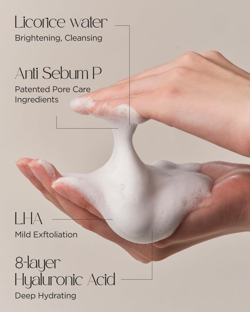ACWELL Licorice pH Balancing Pore Cleansing Gel Foam - Gentle, Hypoallergenic Facial Cleanser for Clear, Smooth Skin, Deep Pore Cleaning with Licorice Extract, LHA, for All Skin Types, 5.4 fl.oz. - Image 4