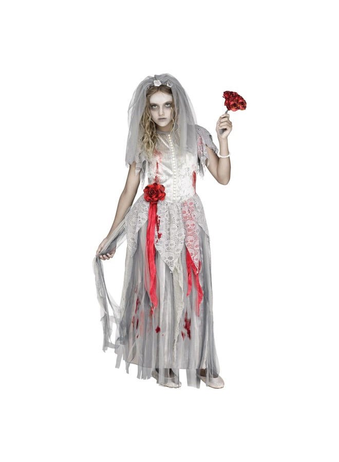 Fun World Zombie Bride Costume, Large 12-14, Multicolor - Image 1