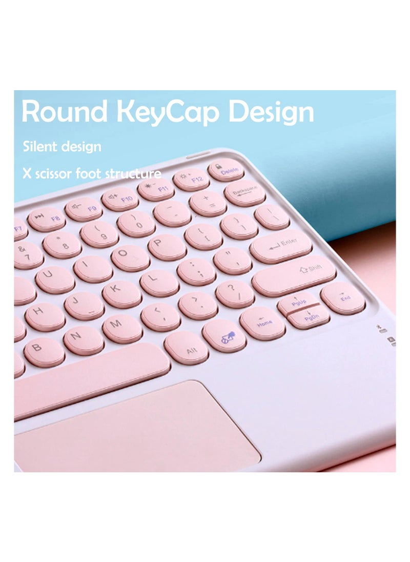Aookay - [3 in 1] Arabic and English Keyboard Case for Xiaomi Pad 6/6 Pro 11.0 inch Tablet with Mouse, Folio Keyboard Case Cover with Cute Round Key Wireless Detachable TouchPad Keyboard & Mouse, Black - Image 1