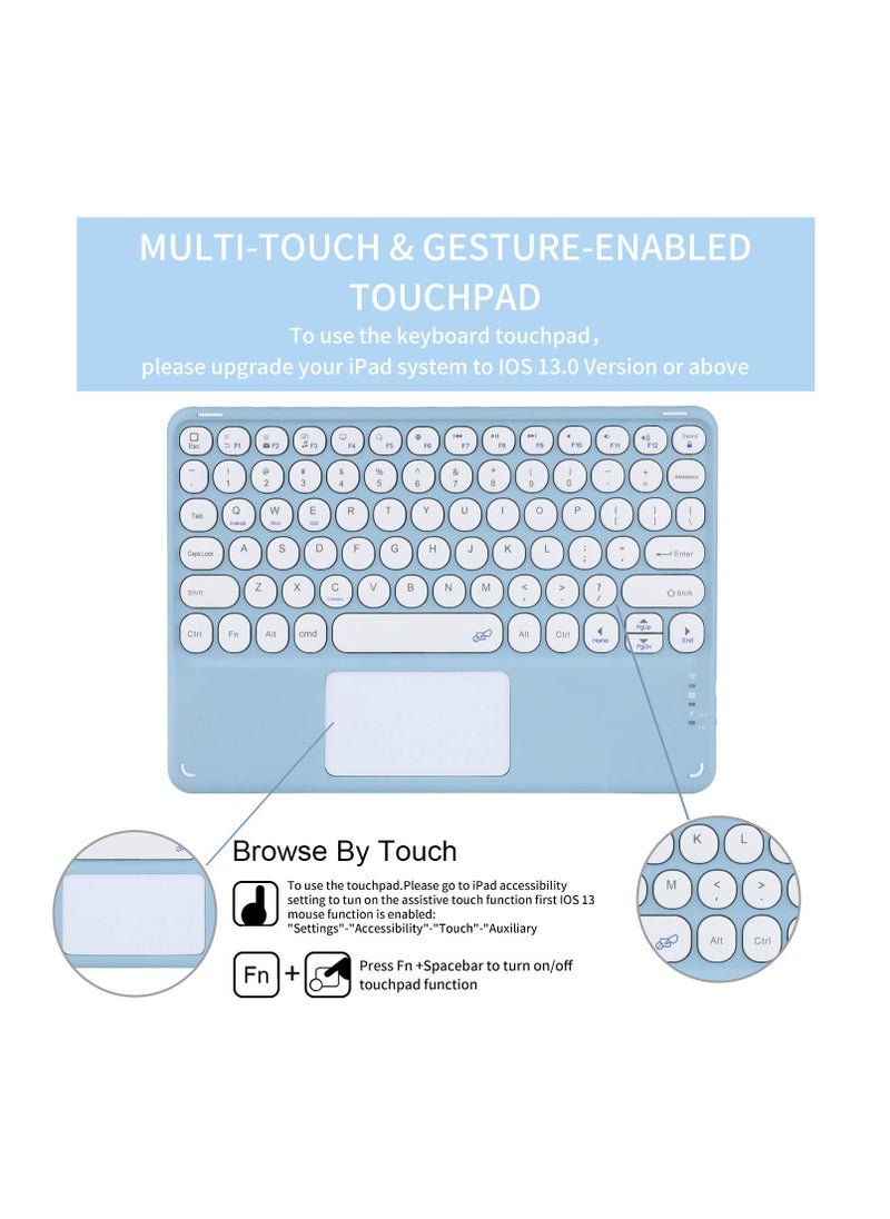 Aookay - [3 in 1] Arabic and English Keyboard Case for Xiaomi Pad 6/6 Pro 11.0 inch Tablet with Mouse, Folio Keyboard Case Cover with Cute Round Key Wireless Detachable TouchPad Keyboard & Mouse, Black - Image 1