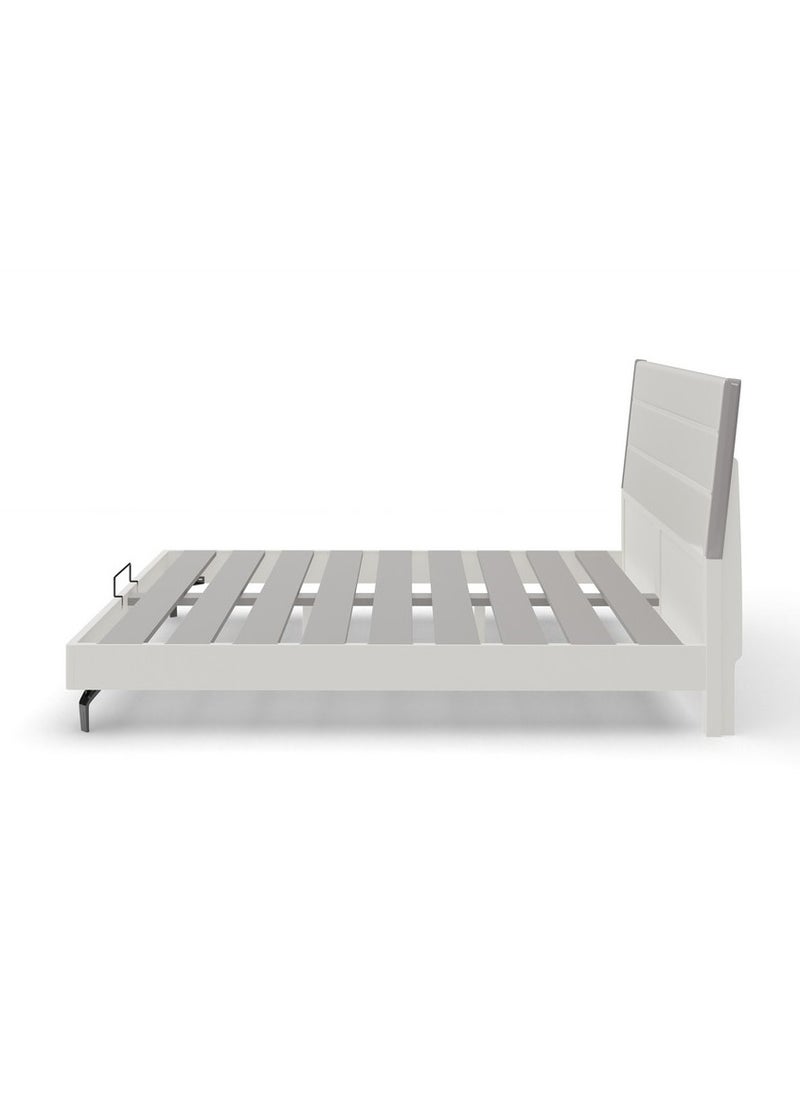 ROYALOAK Royaloak Oliver Queen Size Bed | MDF Construction | Queen-Size Bed | Leatherette Upholstery | Elegant High-Gloss Finish | Modern Design | Durable & Long-lasting  - Image 3