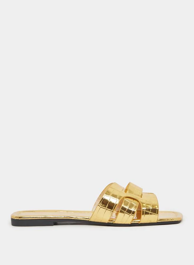Take Two Take Two Strappy Slip On Flat Sandals