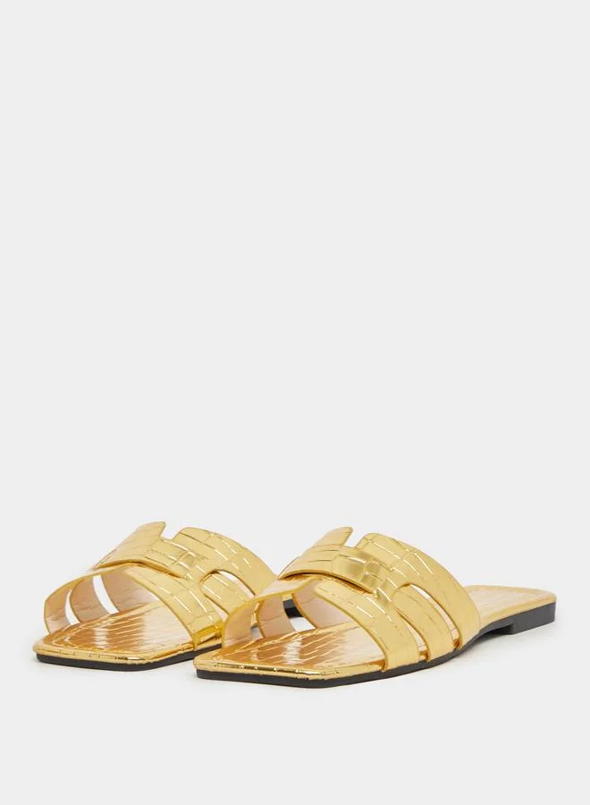 Take Two Take Two Strappy Slip On Flat Sandals