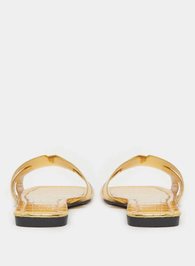 Take Two Take Two Strappy Slip On Flat Sandals