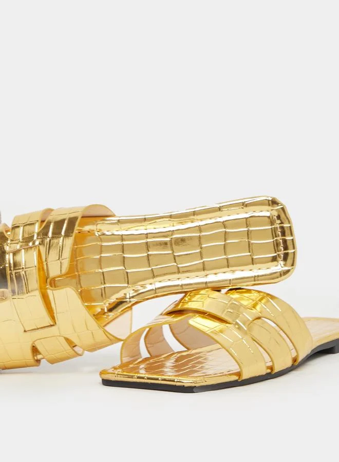 Take Two Take Two Strappy Slip On Flat Sandals