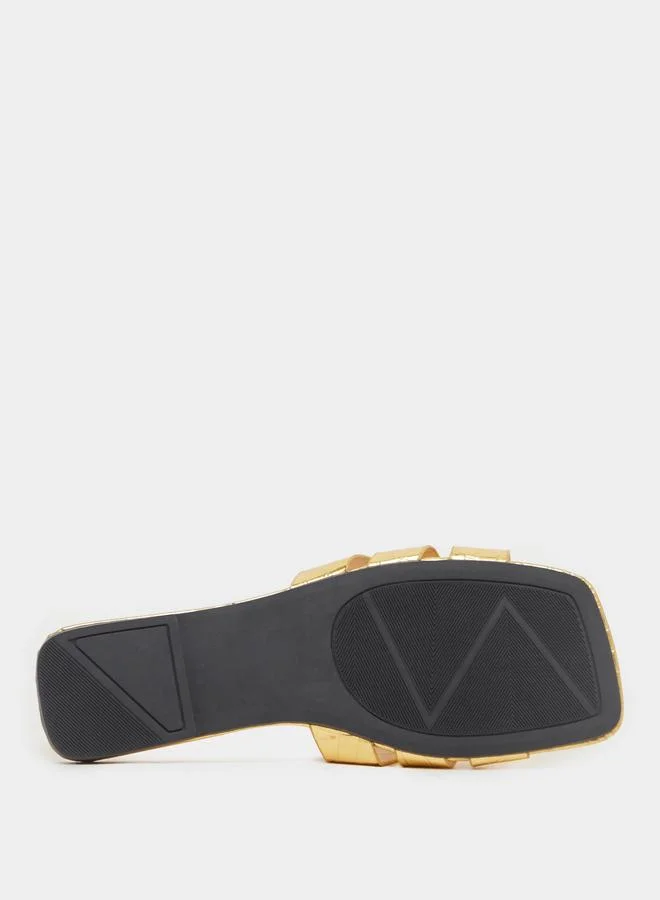 Take Two Take Two Strappy Slip On Flat Sandals