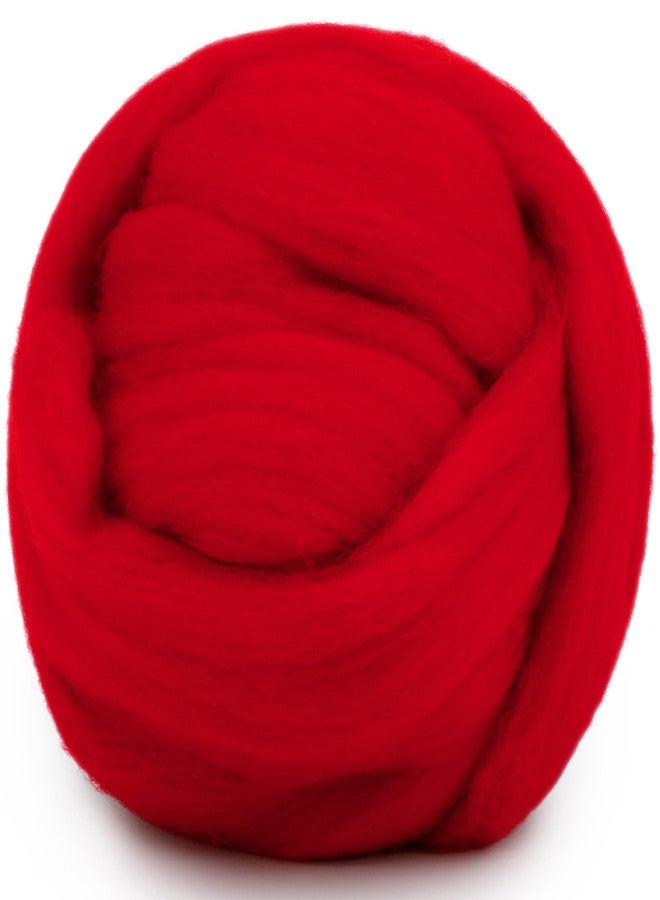 Mayboos Wool Roving Yarn, 1.76oz Colored Natural Wool Roving,Wool Felting Supplies Pure Wool Chunky Yarn for Wet Felting handcrafts and Spinning (Red Color) - Image 1