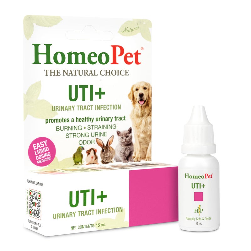 HomeoPet UTI Plus Urinary-Tract Relief, Supportive UTI Medicine for Dogs, Cats, and Other Pets, 15 ml - Image 1
