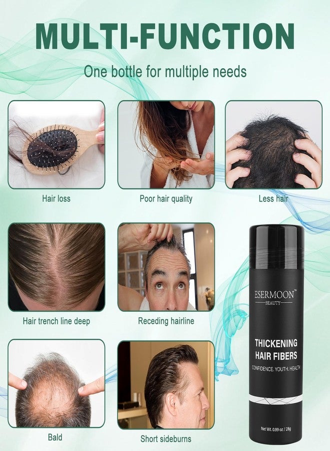 Esermoon Hair Fibers (28g), Hair Fibers for Thinning Hair, Hair Building Fibers, Hairpiece Filler, Increase Hair Density, Styling Powder for Women & Men, Hair Makeup, Premium Formula Thickening (DARK BROWN) - Image 5