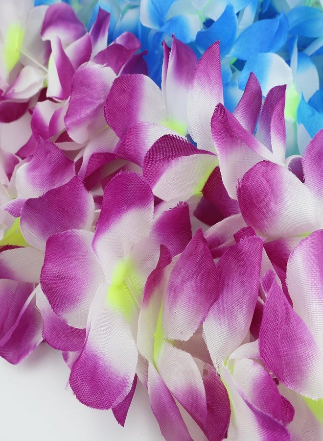 Aacehlh 4 Pcs Hawaiian Leis,Hawaiian Flower Leis Necklace Bracelets Headband Set for for Hawaiian Luaus Party,Birthday Party,Graduation Party, Dance Party (Purple) - Image 3