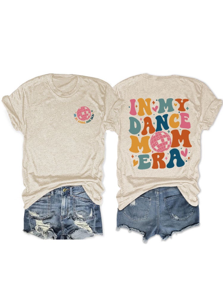 Generic - Fashionable Short Sleeve T-shirt For Women In My Dance Mom Era Ball New Style Crew Neck Tee Sand color front chest (color picture) - Image 1