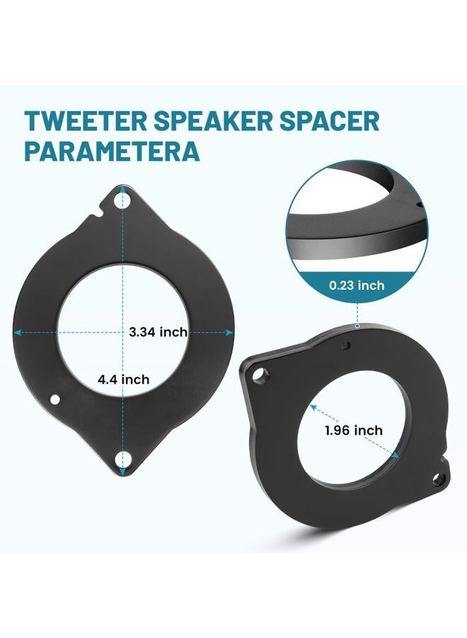 NuIth 3 Inch Front Dash Speaker Adapter for 2007-2019 Jeep/2005-2019 Dodge/2011-2018 Ram/2007-2017 Chrysler Replacement Center Dashboard 3" Tweeter Speaker Spacer Ring - Image 2