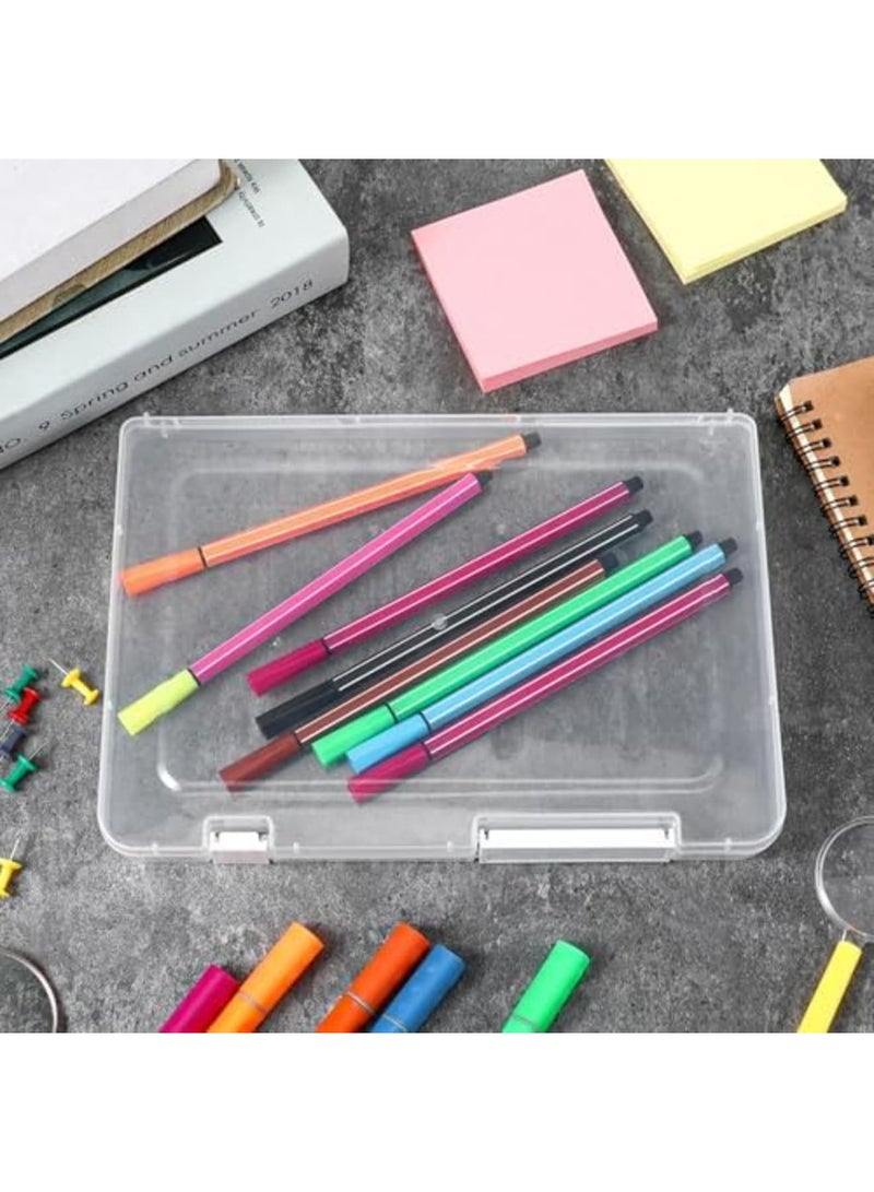 SYOSI 6 Pcs Portable Clear Plastic A4 A5 Document Storage Boxes, Multi-Purpose File Folder Organizers for Office, Craft, Art Supplies, Magazines, Project Files Holder (3 A4+3 A5) - Image 5