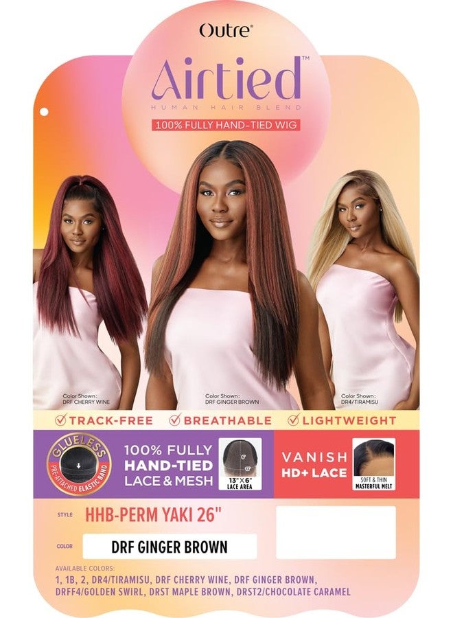 Outre Airtied 100% Fully Hand-Tied Wig - Human Hair Blend - Perm Yaki 26" (DRST MAPLE BROWN) - Image 2