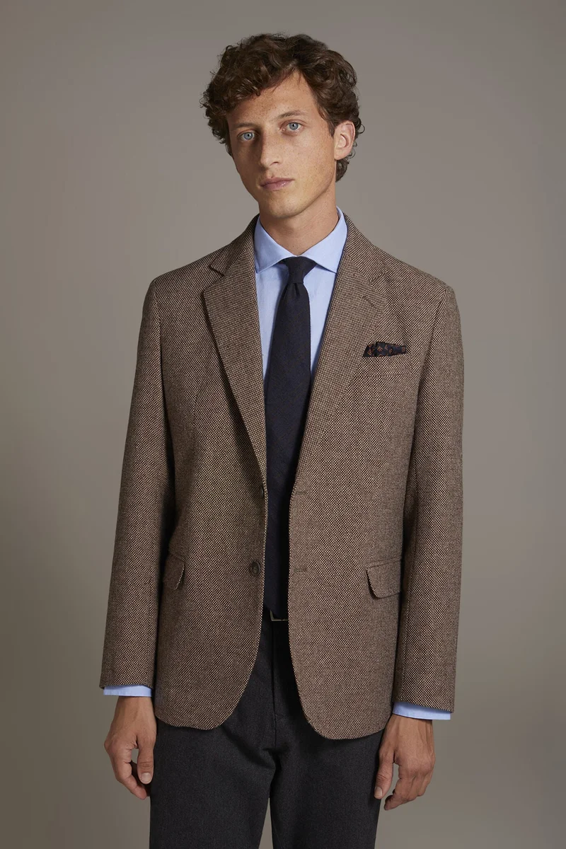 Single-breasted jacket - Camel