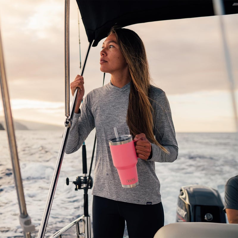 يتي Yeti Rambler 35 Oz Straw القدح فراغ معزول من الفولاذ المقاوم للصدأ الوردي - Image 2