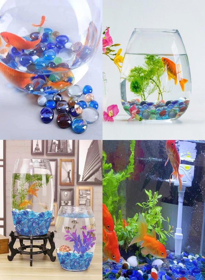 Yzzyemn 12 OZ Flat Glass Pebbles for Vase, Glass Beads,Vase Filler Beads,Small Flat Glass Marbles, Aquarium Pebbles Beads, Tank Glass Rocks,Color Mixed Glass Gem Stones for Home Decorative Art Craft - Image 4