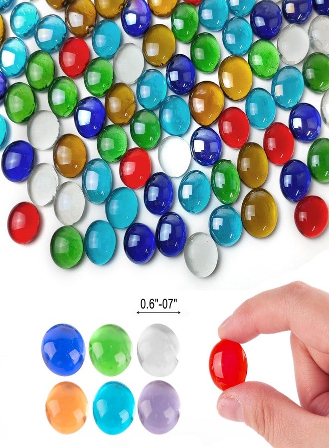 Yzzyemn 12 OZ Flat Glass Pebbles for Vase, Glass Beads,Vase Filler Beads,Small Flat Glass Marbles, Aquarium Pebbles Beads, Tank Glass Rocks,Color Mixed Glass Gem Stones for Home Decorative Art Craft - Image 2