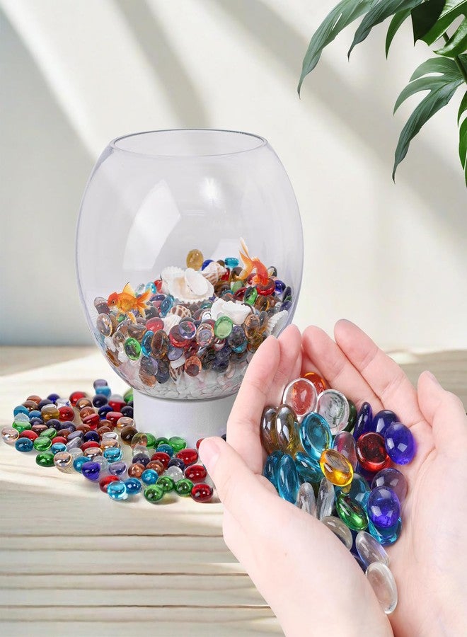 Yzzyemn 12 OZ Flat Glass Pebbles for Vase, Glass Beads,Vase Filler Beads,Small Flat Glass Marbles, Aquarium Pebbles Beads, Tank Glass Rocks,Color Mixed Glass Gem Stones for Home Decorative Art Craft - Image 3