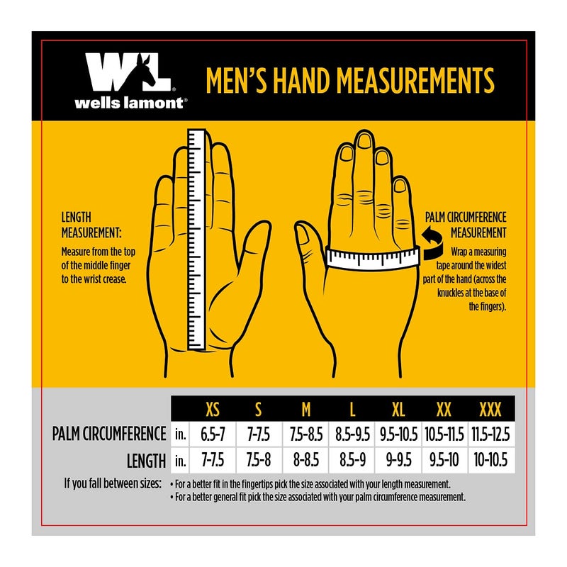Wells Lamont Men's Heavy Duty Leather Palm Winter Work Gloves with Safety Cuff (Wells Lamont 5130L), Black, Large - Image 4