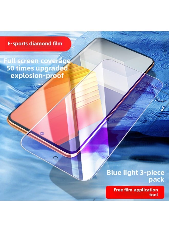Generic For Iqooneo7 Racing Edition Tempered Film Vivoiqooneo7 Mobile Phone Film Iqoo Full Screen Neo7 Film I-Colour:"[special Film For E-sports] Transparent Blue Light ""3-piece Pack"" Comes With A Magic Film"-Size:Iqoo Neo7 Racing Edition  - Image 1