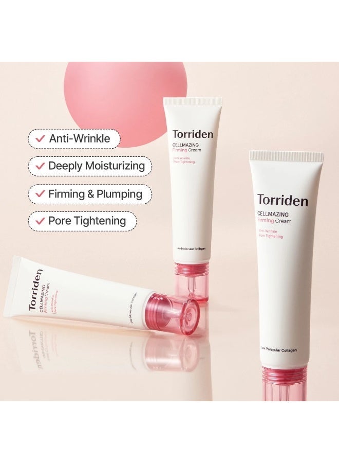 Torriden Cellmazing 5D Collagen Firming Cream 60ml Pore Tightening Anti Wrinkle and Elasticity Moisturizer - Image 3