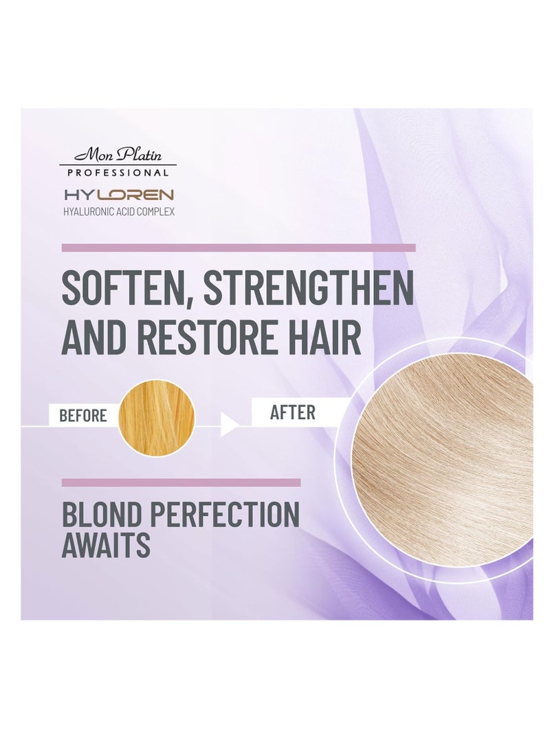 Mon Platin Professional - Mon Platin Professional HY Loren Blond Hair Shampoo with Hyaluronic Acid for Blond & Highlighted Hair, Shampoo for Blond Hair, SLS/SLES Free, Moisturizing Shampoo, Purple Shampoo, 500ml - Image 1