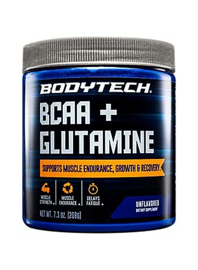 BODYTECH Bcaa + Glutamine Powder Unflavored (7.3 Oz. 30 Servings) - Image 1