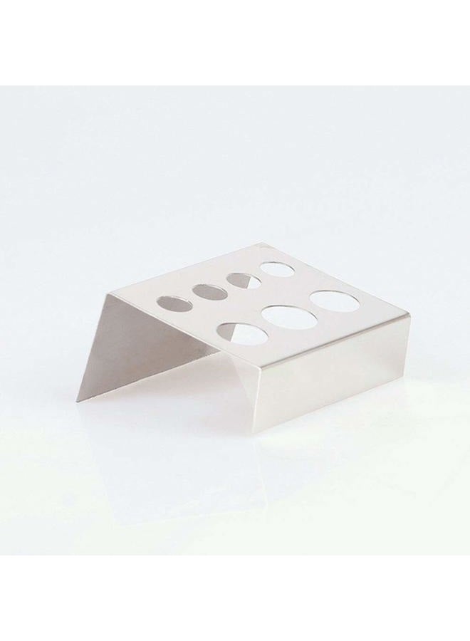 lasenersm 2 Pieces Tattoo Ink Cup Holder Tattoo Pigment Holder Tattoo Pigment Cup Holder 7 Holes Tattoo Ink Cup Holder Tattoo Machine Pen Holder Stand Tattoo Pigment Ink Cap Holder, Silver - Image 5