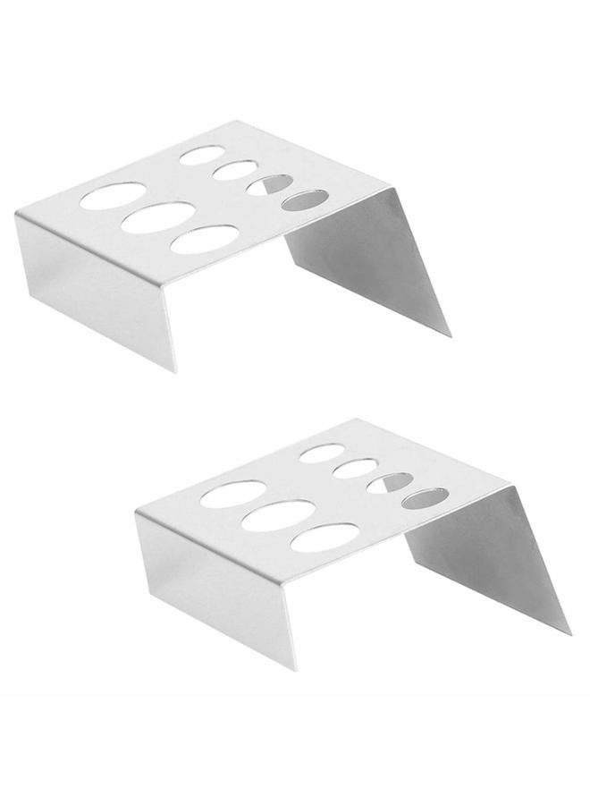 lasenersm 2 Pieces Tattoo Ink Cup Holder Tattoo Pigment Holder Tattoo Pigment Cup Holder 7 Holes Tattoo Ink Cup Holder Tattoo Machine Pen Holder Stand Tattoo Pigment Ink Cap Holder, Silver - Image 1