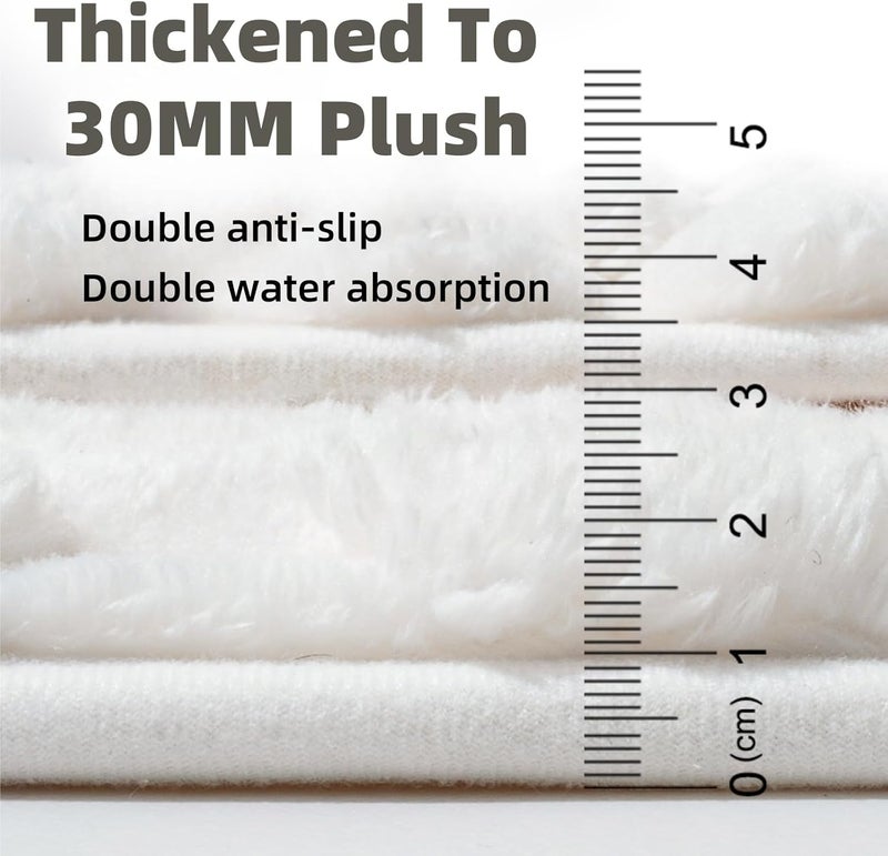 Lullaxx Premium Bathroom Rug,Bath Mat Super Absorbent,Non Slip,Machine Washable Mat,Plush Cloud,Thickened 30MM for Ultimate Comfort,40 * 60cm (off white) - Image 5