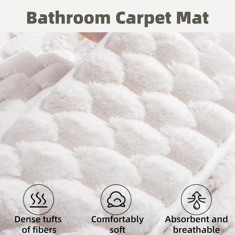 Lullaxx Premium Bathroom Rug,Bath Mat Super Absorbent,Non Slip,Machine Washable Mat,Plush Cloud,Thickened 30MM for Ultimate Comfort,40 * 60cm (off white) - Image 2