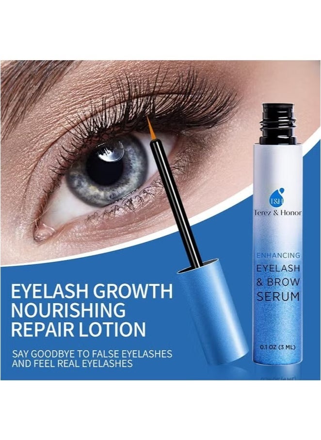 Eyelash & Brow Growth Serum 3ml – Enhances Length & Thickness, Strengthens, Prevents Breakage, Improves Flexibility & Fullness
