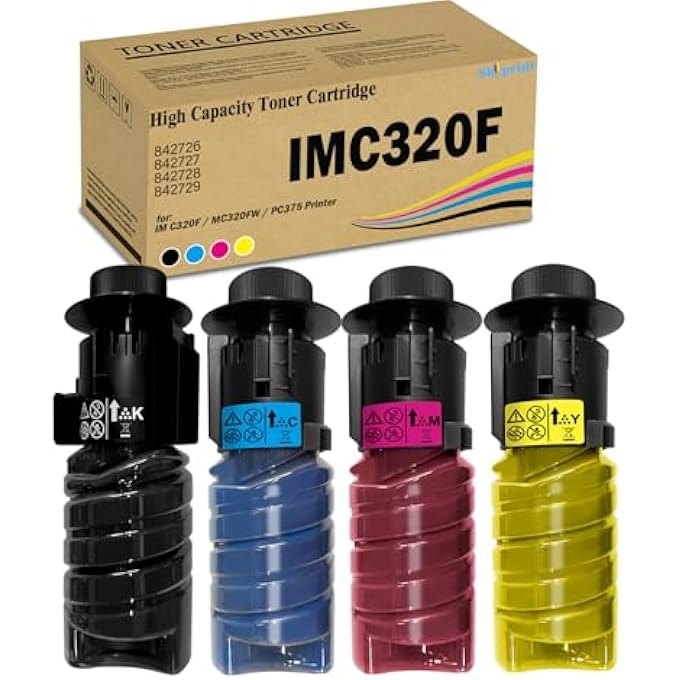 IM C320 IM C320F TONER CARTRIDGES COMPATIBLE RICOH IMC320F TONER CARTRIDGE FOR RICOH IM C320F MC320FW PC375 PRINTER IMC320 BLACK CYAN MAGENTA YELLOW - Image 1