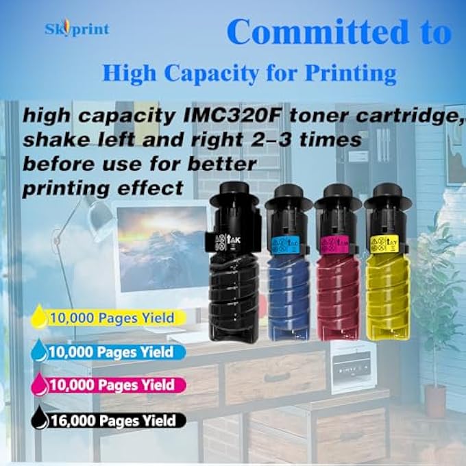 IM C320 IM C320F TONER CARTRIDGES COMPATIBLE RICOH IMC320F TONER CARTRIDGE FOR RICOH IM C320F MC320FW PC375 PRINTER IMC320 BLACK CYAN MAGENTA YELLOW - Image 3