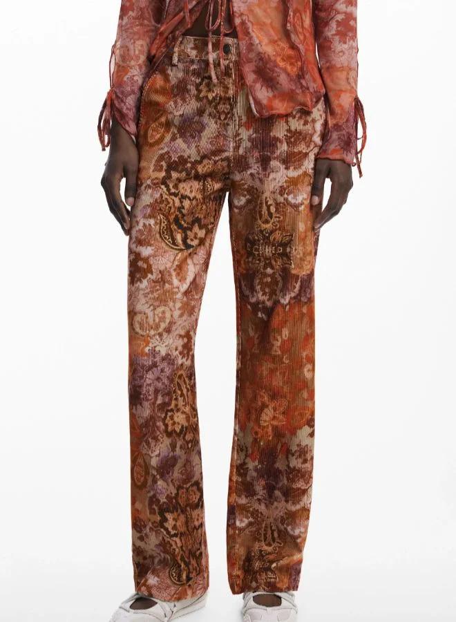 DESIGUAL Paisley corduroy pants
