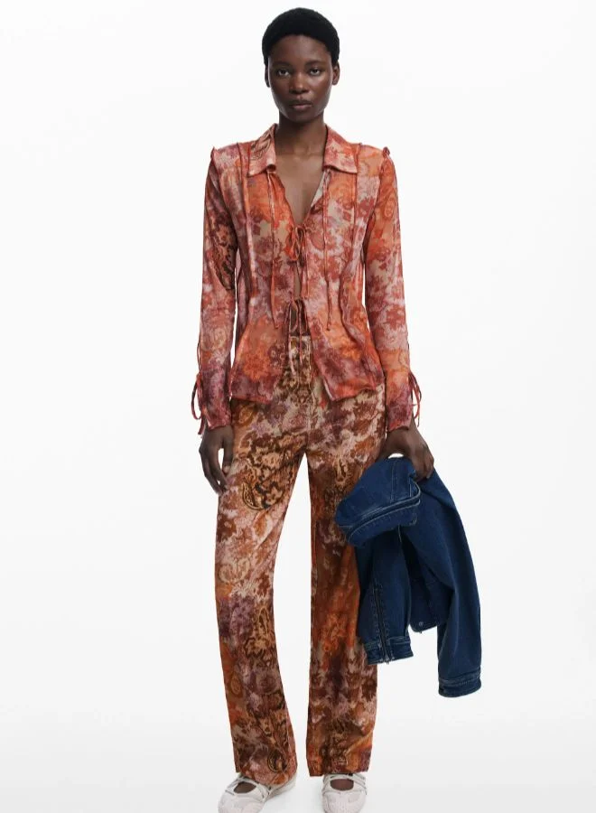 DESIGUAL Paisley corduroy pants