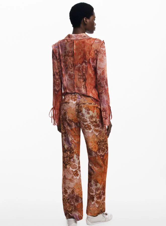 DESIGUAL Paisley corduroy pants