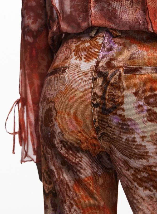 DESIGUAL Paisley corduroy pants