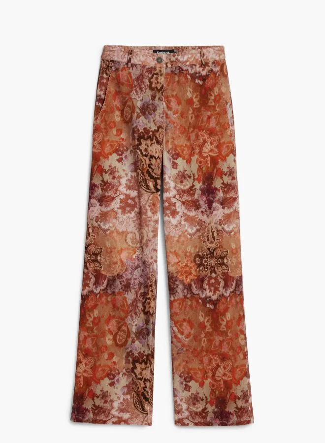 DESIGUAL Paisley corduroy pants