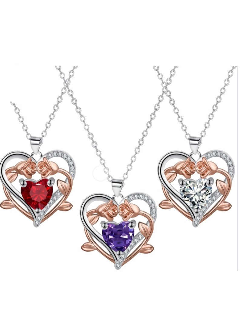 قلادة نسائية عصرية على شكل قلب فضي مناسبة للارتداء والتقديم. - Image 3