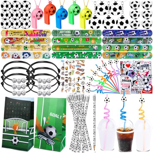 Moncinday 232Pcs Soccer Party Favors  Soccer Theme Birthday Party Decoration for Carnival Prizes Pinata Filler Goodies Bag Fillers - Image 1