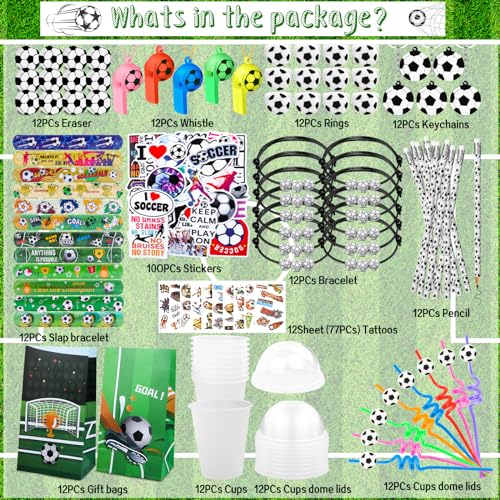 Moncinday 232Pcs Soccer Party Favors  Soccer Theme Birthday Party Decoration for Carnival Prizes Pinata Filler Goodies Bag Fillers - Image 5