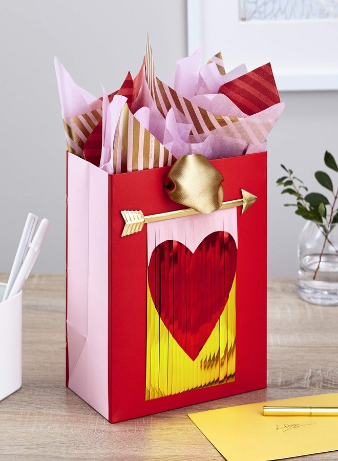 Hallmark Signature 7" Medium Valentine's Day Gift Bag with Tissue Paper (Heart Banner) - Image 2
