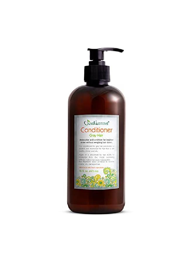 Just Nutritive Gray Hair Conditioner ; Gray Hair Treatment ; Just Natural Hair Care ; Natural Conditioner ; 16 Oz - Image 2