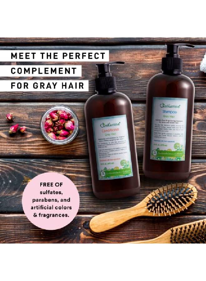 Just Nutritive Gray Hair Conditioner ; Gray Hair Treatment ; Just Natural Hair Care ; Natural Conditioner ; 16 Oz - Image 4