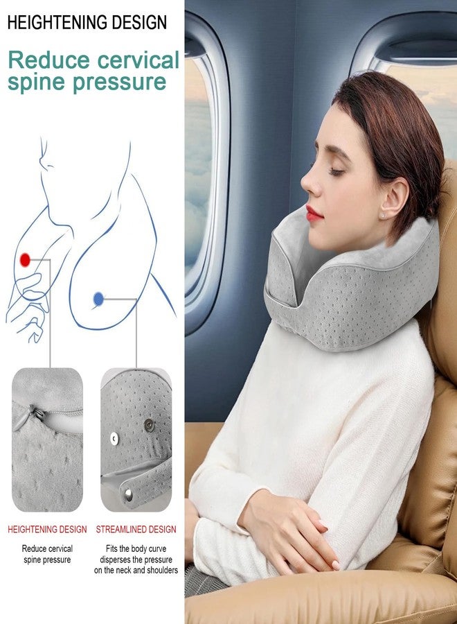 Gosider Travel Pillow Breathable Airplane Neck Pillow Memory Foam Neck Pillow for Sleeping Travel Head & Neck Support Soft Travel Pillow for Sleeping Rest Airplane Car & Home Use Grey - Image 5
